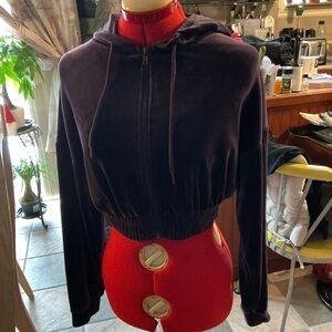 Society Dark Purple Cropped Hoodie